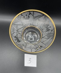 Glastonbury Lotus Cocktail Glass Glows La Furiste Clear Gold Trim