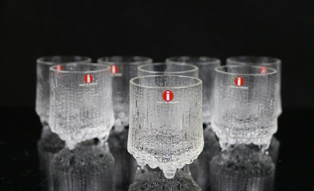 Set of 8 Littala Finland Ultima Thule Footed Cordial Glasses