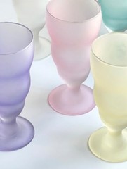 Vintage Set of 6 Libbey Watusi Soda Fountain Satin Frosted Fundamentals Glasses