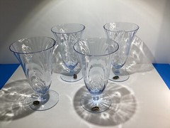 4 Rare Cambridge Glasses Caprice Moonlight Blue Ice Tea Goblets 12oz USA Ohio