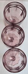 Set of 3 Libbey Gibraltar Duratuff Iced Tea Glass Goblets Plum Pink Purple 7″