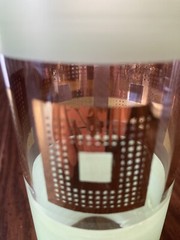 Vtg highball Bartlett Collins mid modern gold guild green pastel glass