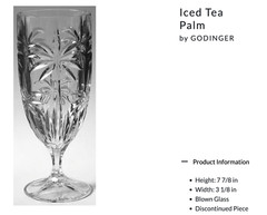 Iced Tea Palm by Godinger 7 7/8″ South Beach Collection, Cut Palm Trees 3pc