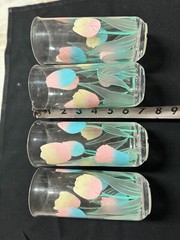 Vintage Culver Encounters Tulips Drinking Glasses Highball Lot of 4