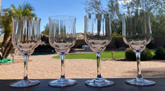 Baccarat Crystal Capri Optic Water Goblets 6 5/8″ Set of 4 Mint