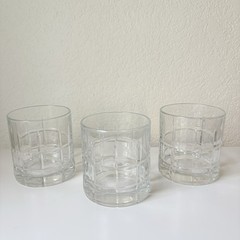 (3) Anchor Hocking Clear Manchester Tartan 8 Oz Old Fashioned Rocks Glasses