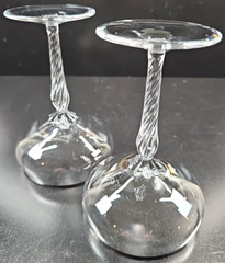 2 Lenox Madison Platinum Champagne Sherbert Glasses Set Crystal Twisted Stemware