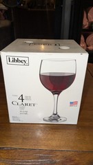 Libbey CLARET Wine Glasses Goblets Stemware Set of 4 (Wine, Water, or Iced Tea)