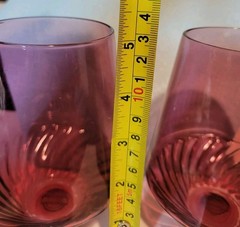Amethyst Purple Handmade Swirl Stemless Wine Glasses Premium Quality Glass Lot 2