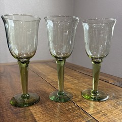 RARE – Set of 3 Vintage Gunther Lambert Corsica Mint Green Goblets – 10 oz