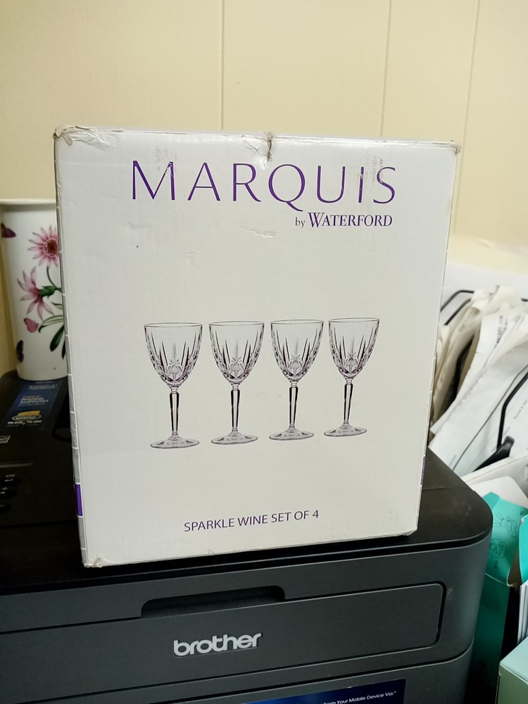 Waterford Marquis Sparkle 7 3/4″ Wine Goblets (Set Of 4) New In Box