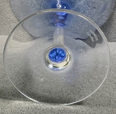 Marquis by Waterford Martini Glass Polka Dot, Sapphire, 7 1/2”, Beautiful! Used!