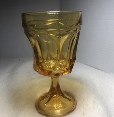 Vintage Anchor Hocking Fairfield Amber Wine Stem Goblet Beautiful