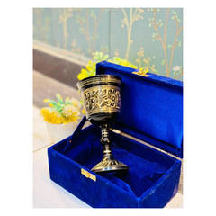 Vintage Engraved Brass Wine Chalice Goblet – Antique Medieval Style Collectible