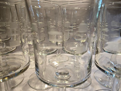 Vintage Etched Long Stem Water Glasses Set of 12