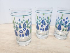 Lot of 4 1960s Marcrest Swiss Alpine Chalet Drinking Juice Glasses MCM 4 3/4″