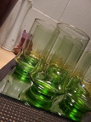 Libbey – Impromptu – Belaire Green – 5 5/8″x7 – 1 Is 5″ Cute Set Of 8