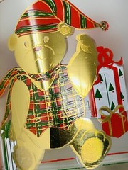 Set 4 Vintage Culver Glasses Christmas Bear Gold Old Whisky Scotch Cocktail Lot