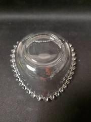 Vintage 5in Heart Shaped Imperial Glass Candlewick Nut Bowl/ Candy Dish