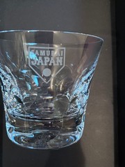 Baccarat Samurai Japan Logo Glass, Beluga Rock Glass, New, Boxed