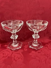 NIB FLAWLESS Glass BACCARAT Pair HARCOURT 1841 Crystal SHERBET CHAMPAGNE COUPE
