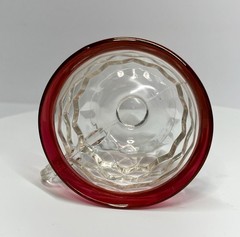 Vintage Indiana Glass Whitehall Cubist Ruby Red Punchbowl Set 12 Glasses Ladle