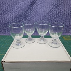 Ralph Lauren Home Wine Glasses Sackett Patern Set of 4 Glass Water Goblets 5.6″