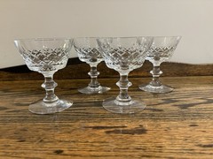 Lot of 4: Beautiful: Maryland By Heisey Champagne Coupe/Tall Sherbet Crystal