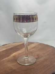 MCM Vintage Culver Valencia Cranberry Scroll Gold Wine Glass Replacement