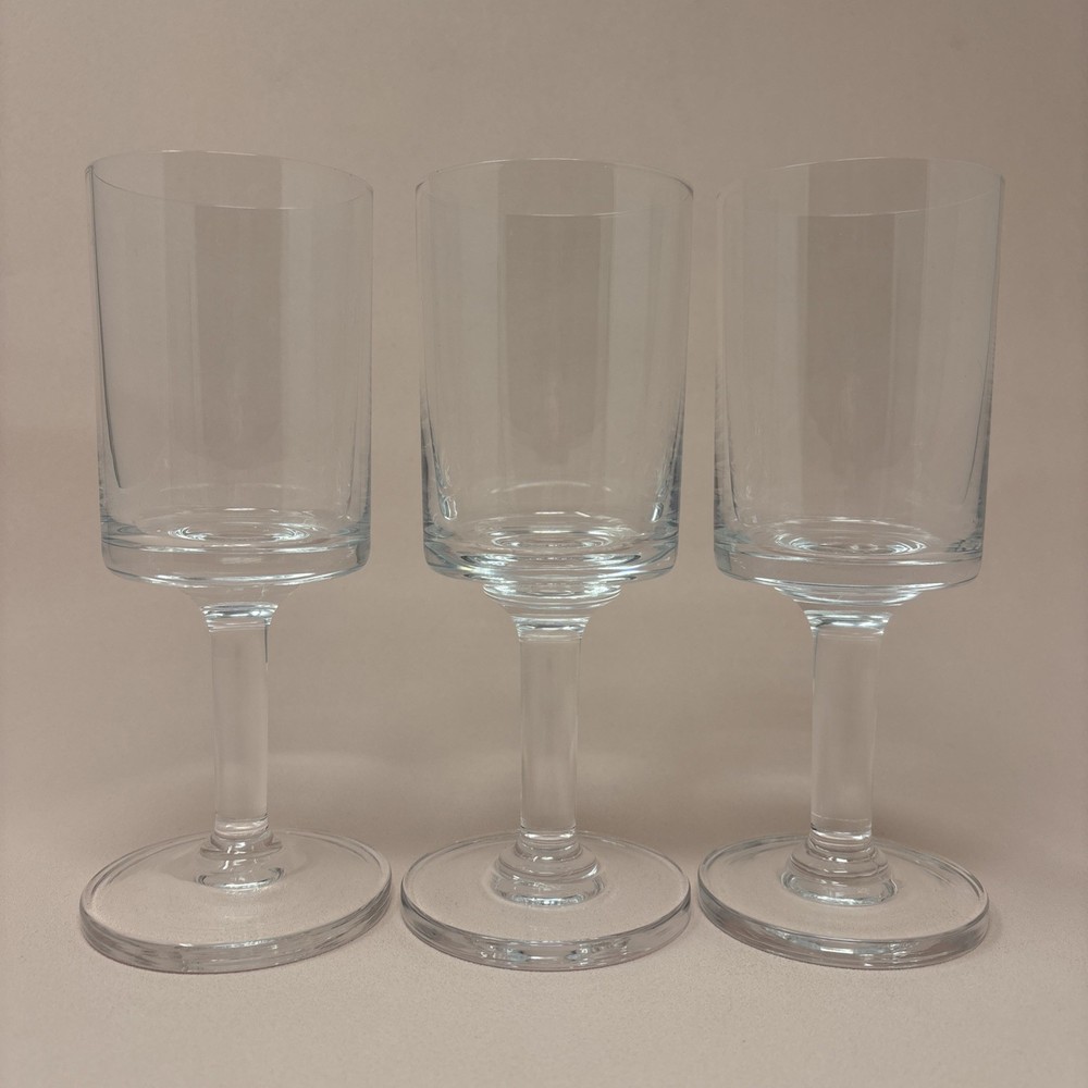 3 VTG Dansk Karin Red Wine Glasses 7 3/8” Blown Crystal MCM Kelly Simpson EUC