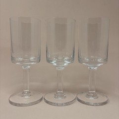 3 VTG Dansk Karin Red Wine Glasses 7 3/8” Blown Crystal MCM Kelly Simpson EUC