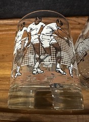 VTG MCM Cera The Forehand Tennis Double Old Fashioned Rocks Glasses Set of 2 EUC