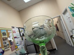 2 Vintage Green Depression Glass Floral Etch Optic Champagne Sherbet