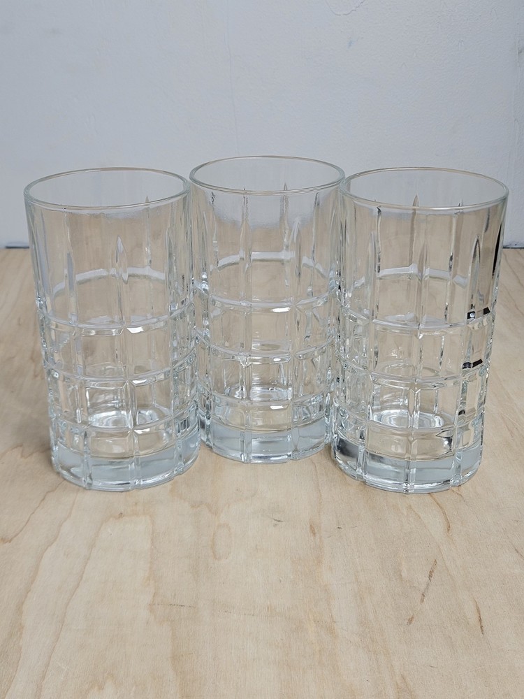 Anchor Hocking Tartan Manchester 12 oz Glass Tumblers Set of 3 Clear