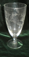 3 UNMARKED WATER GOBLETS ETCHED GLASS FLOWERS 6.5″ H CLEAR GLASS Bin01 SHIP FREE