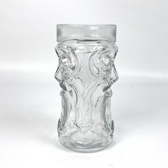 Anchor Hocking Double Sided Screaming Tiki Glass 6.25″ Clear Molded 16 fl. oz.