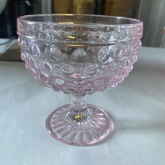 Vintage Soft Pink Anchor Hocking Fused Glass Hobnob Goblet Single Piece