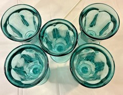 Vtg Imperial Glass Lt Blue Iced Tea 6 5/8″ Glass Old Williamsburg USA 5