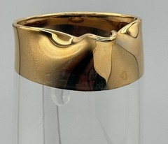 Golden By Autra Cocktail Pitcher Plated Gold Rim Glass Barware MCM 48 oz