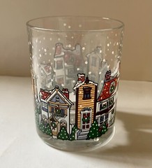 VTG Luminarc D’Arques Dublin Christmas Low Ball Glass 10.5oz Snowy Village