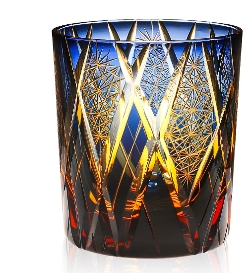 Crystal Whiskey Glass Tumbler Hand Cut Old Fashioned Glass