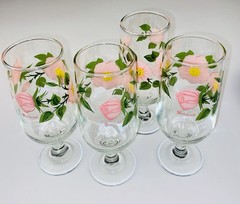 Franciscan Desert Rose Iced Tea / Water / Wine 7 1/4” Glasses Goblets (4)