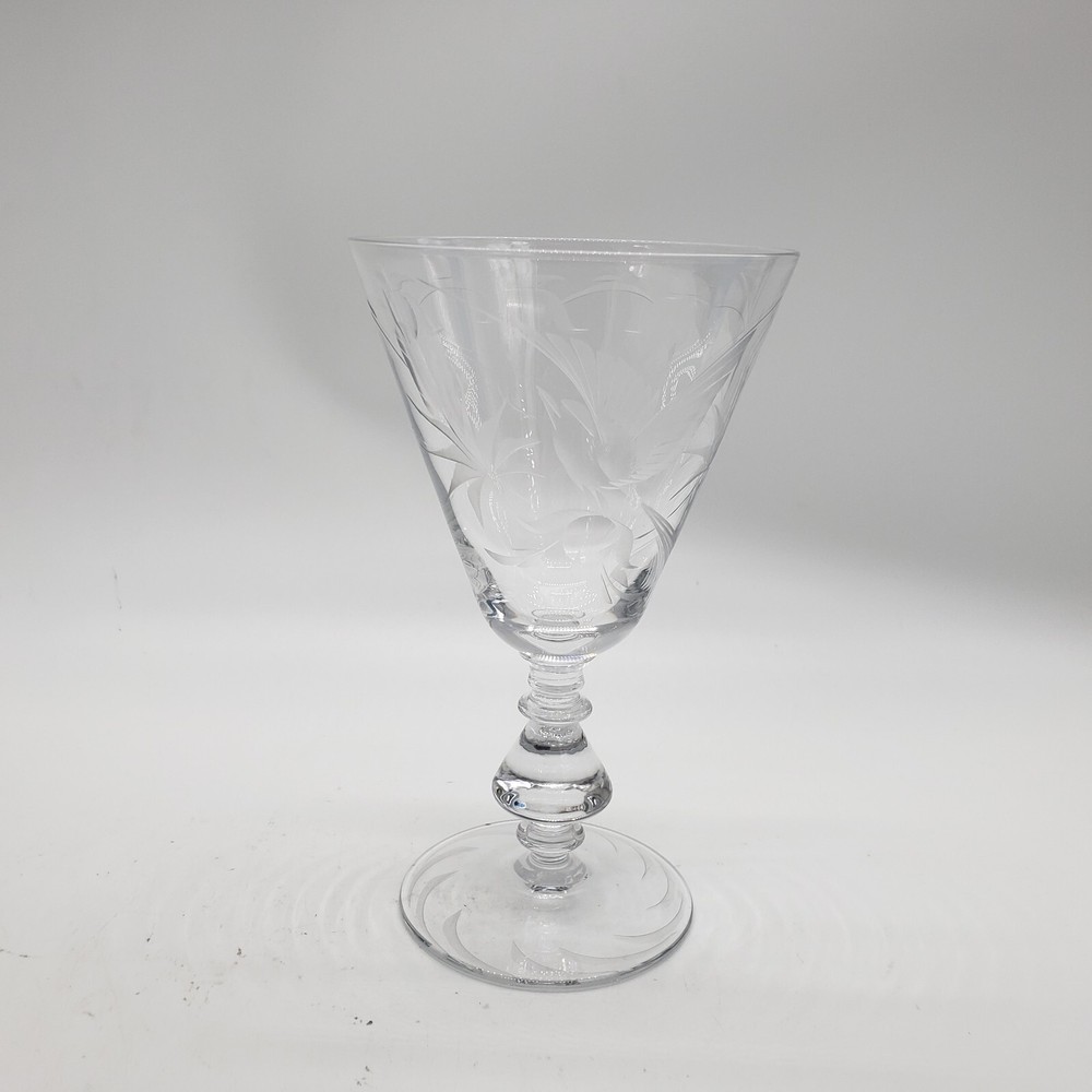 Glastonbury Lotus «Bird Of Paradise» Clear Glass Water Goblet 6-1/4″ H Barware