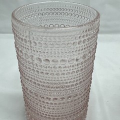 Set of 3 Jupiter Beaded Hobnail Rose Pink Highball Tumbler Drinking Glass