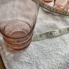 Vintage Pink Depression Glass Tumblers Set Of 9, 10 Oz