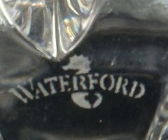 Waterford LISMORE Carafé Bottom Vertical Cut with Stopper and Copper Bourbon Tag
