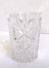 Vintage Libbey Clear Handmade Cut Glass Heavy Tumbler 3.8″ Height