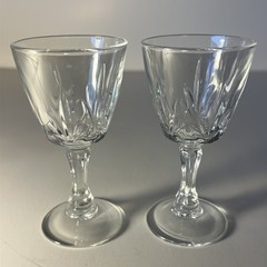 Set 2 Flamenco Cristal D’Arques Durand Cordial Glass 4” Height France VGC