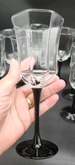13-Arcoroc Luminarc Octime Black Stemmed Wine Glasses & Champagne Flutes France