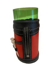 Single Drinking Glass Golf Bag Holder Barware Kitsch Country Club 1970s Vintage